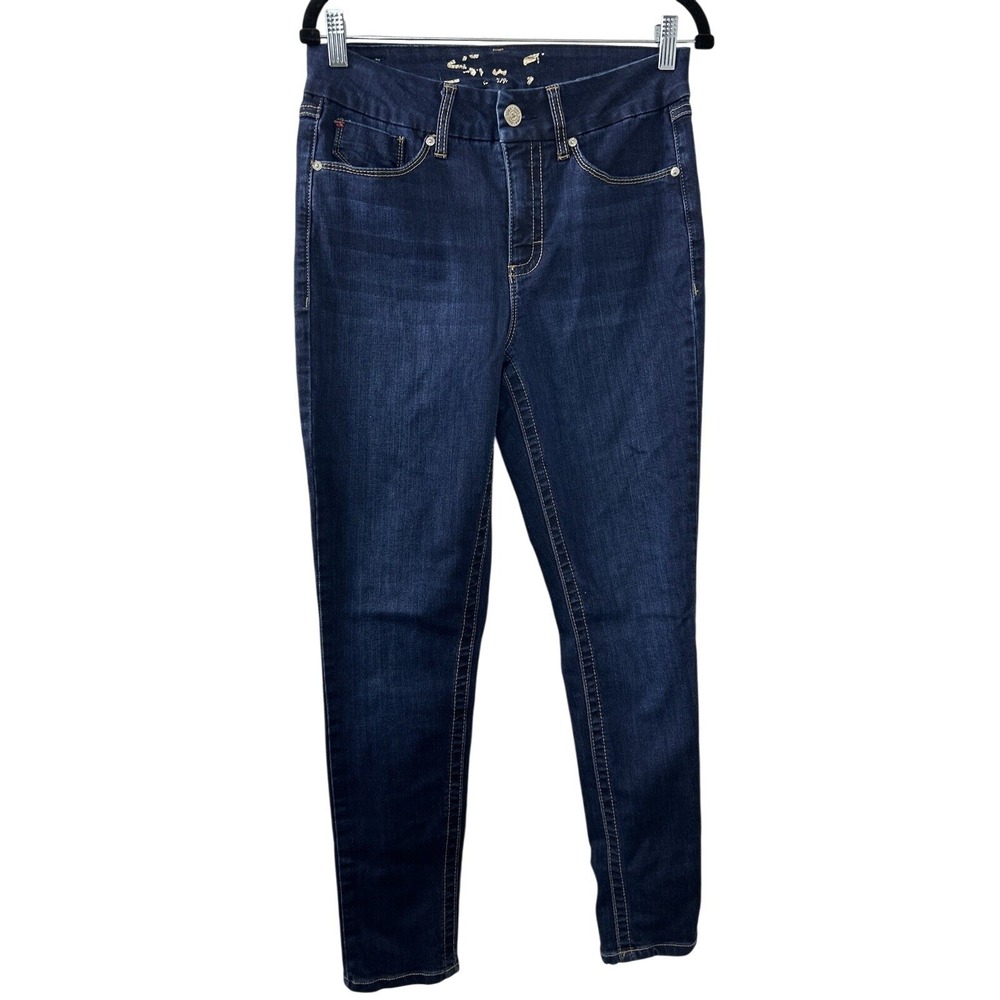 Seven7 Stretch Denim Tummyless High Rise Skinny‎ 8 Montreal Dark Wash Minimalist